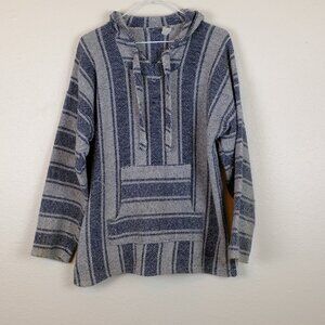 Womens vintage baja surfer beach falsa blanket hoodie sweater size small medium